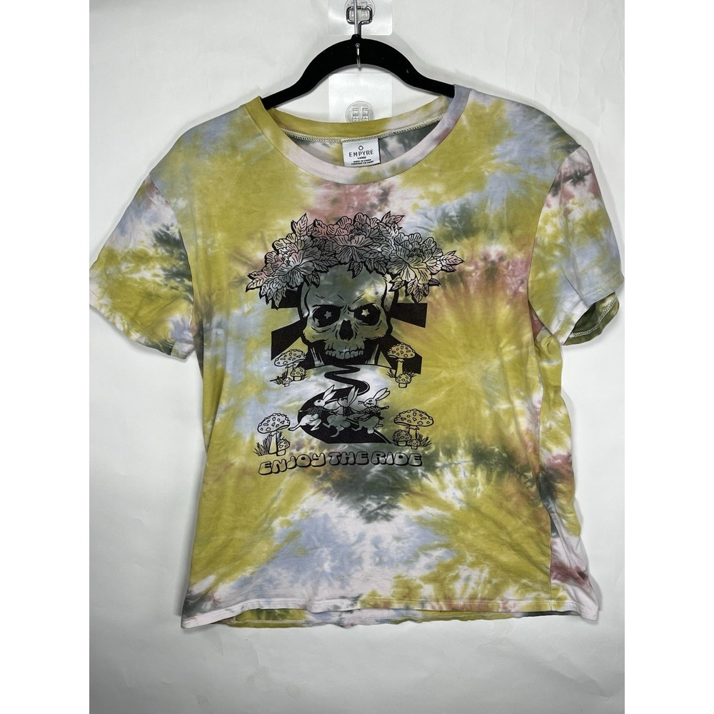 Empyre Shirt Women's L Tie Dye Punk Rock Gothic Skull Hippie‎ Enjoy The Ride